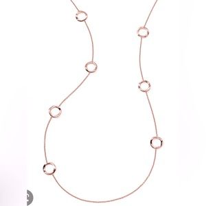 Ippolita Rose Gold Wavy Circle Station Necklace